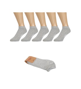 5 Çift Dikişsiz Pamuklu Gri Unisex Patik Çorap Yazlık Dayanıklı Topuk Ve Burun