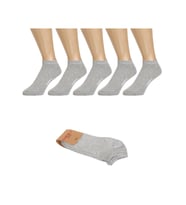 5 Çift Dikişsiz Pamuklu Gri Unisex Patik Çorap Yazlık Dayanıklı Topuk Ve Burun