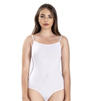 Jiber Kadın İp Askılı Kancalı Likralı Body 502 - 3 Adet (Beyaz)