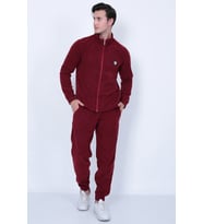 Lukitus Fermuarlı Polar Erkek Eşofman Takımı (Bordo)