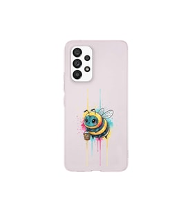 Samsung Galaxy A53 ile uyumlu Splash arı tasarımlı şeffaf silikon kılıf