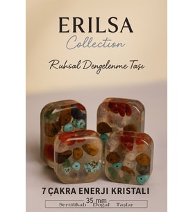 Sertifikalı Kare 7 Çakra Enerji Kristali – Ruhsal Dengenin ve Pozitif Enerjinin Doğal Taş Bloğu (Çok Renkli)