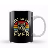Best Cat Dad Ever Cat Dad Father Vintage Gift Kupa Bardak Porselen
