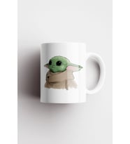 Star Wars Baby Yoda Baskılı Porselen Kupa Bardak (Çok Renkli)