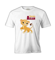 Aile - Yavru Aslan Beyaz Erkek Tshirt