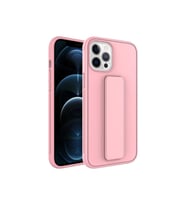 Apple iPhone 12 Pro Max Uyumlu Kılıf Zore Qstand Kapak (Pembe)