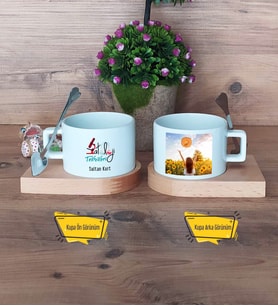 Patoloji Teknikeri Kupa Bardak Ahşap Altlıklı Kısa Fotoğraflı Tıp Bayramı Hediyesi Patoloji Teknikerleri Günü Hediyesi