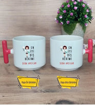 En İyi Diş Hekimi Kupa Bardak T Kırmızı Kulplu Diş Hekimine Diş Hekimleri Günü Hediyesi