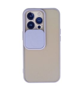 Apple İphone 13 Pro Kılıf Palm Buzlu Kamera Sürgülü Silikon - Lila