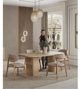 CAİS MDF YEMEK MASASI + 6 SANDALYE (Meşe)