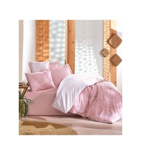 Cotton Box Rf Minimal -Best Pembe- Lastikli Çarşaflı Çift Kişilik Nevresim Takımı
