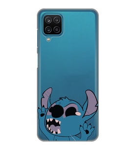 Samsung Galaxy A12/M12 Uyumlu Stitch Desenli Şeffaf Telefon Kılıfı