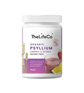 TheLifeCo Organik Psyllium Limonlu ve Çilekli İçecek Tozu 180g
