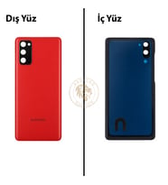 Samsung S20 Fe Kırmızı Arka Pil Kapağı Batarya Kapağı Lazer Kesim Back Cover