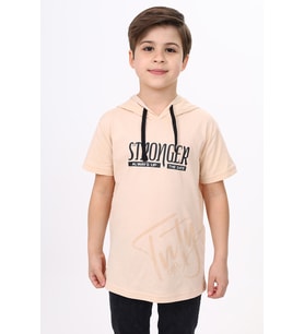 Toontoy Erkek Çocuk  Strenger Always Baskılı Tişört (Bej)