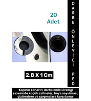 Kendinden Güçlü Yapışkanlı Çarpışma Aşınma Çizik Darbe Gürültü Önleyen Oto Kapı Koruyucu Ped 20 Adet