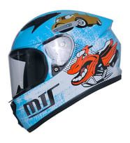 M201 Blue Motosiklet Çocuk Kaskı Full Face Kids Kask