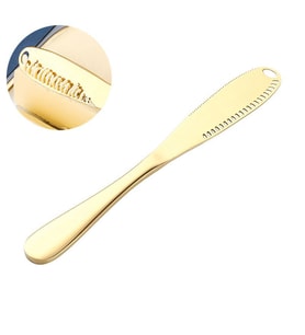 Çelik Gold Renk Delikli Tereyağ Kaşar Krem Peynir Sürme Kahvaltı Bıçağı cin617sr