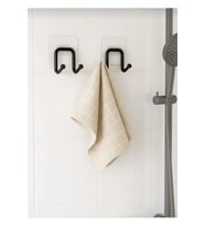 Güçlü Yapışkanlı Çift Kancalı Banyo ve Mutfak Askısı Metal Duvar Askılık Organizeri ( 2 Adet )