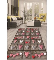 Dijital Kaymaz Taban Yıkanabilir Modern Renkli Salon Halısı Mutfak Halısı Yolluk ND-HT-766 (Çok Renkli)
