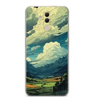 Huawei Mate 20 Lite Uyumlu Doğa ve Bulut Desenli Şeffaf Telefon Kılıfı