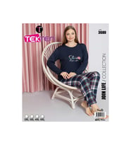 Tekten 3680 Soft Penye Battal Kadın Pijama Takımı