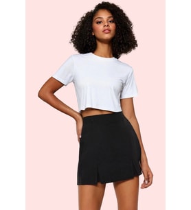 Kadın Finike Dokuma Şort Etek Yüksek Bel Kısa Boy Dar Paça Casual Günlük Stil Modern Tasarım (Siyah)