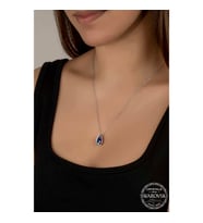 Swarovski Crystal Taşlı Damla Gümüş Kadın Kolye