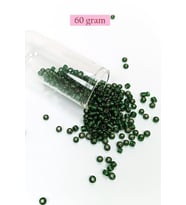 Dökme Cam Kum Boncuk Büyük Boy (6/0) 4 mm - 60 Gram - Şeffaf Koyu Yeşil - BNC136