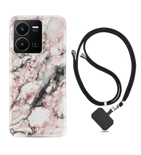 Vivo Y22 Kılıf Resimli Boyun Askılı İpli Desenli Silikon Colorfull Marble 2 1389
