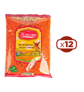 Korcan Kırmızı Mercimek 1 kg x 12 Adet