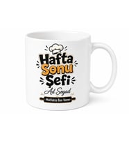 Hafta Sonu Şefi Yazılı Komik Kupa Bardak Esprili Hediye Baskılı Mug