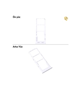 Samsung Galaxy A23 Sim İç Yuvası Çiftli ile Uyumlu Beyaz Çiftli sim yuvası ikili sim tepsisi çiftli sim aparatı dual sim çekmecesi