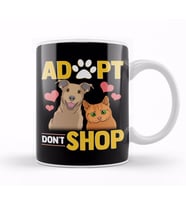 Adopt Don't Shop Cat & Dog Kupa Bardak Porselen