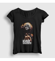 Presmono Kadın Siyah Champion Ufc Khabib Nurmagomedov T-Shirt 310293tt