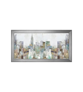 Soyut Şekiller Motifli Kanvas Tablo 50 x 70 cm Silver Çerçeve