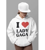 I Love Lady Gaga Yazılı Unisex Oversize Şarkıcı Hoodie