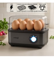 Mioji Mio EG8 500W LED Işıklı Sesli Uyarı 8li Yumurta Kırma ve Pişirici (Siyah)