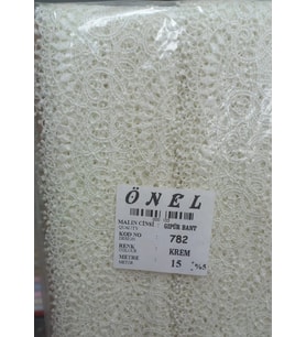 Dantel Polyester Güpür Bant Krem 15 Metre En 6 Cm On-782-kr