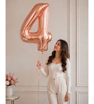 100 cm Rose Gold 4 Rakamlı Helyumlu Folyo Balon