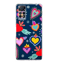 PrintiFy Xiaomi Redmi  Note 11S ile Uyumlu 1mm Slim Fit Retro Renkler 3 Baskılı Şeffaf  Kılıf