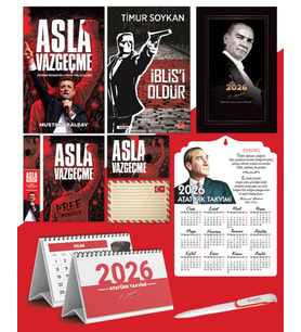 Asla Vazgeçme - Ayraç - Kartpostal - Poster - İblisi Öldür -  2026 Ajanda Gazi Paşa - Ayyıldız Ahşap Duvar Takvimi - Masa Takvimi