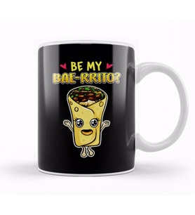 Cute & Funny Be My Bae rrito Baerrito Burrito Pun Kupa Bardak Porselen