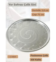 Yer Sofrası Sini 71 cm Çelik Tepsi Tepsi Paslanmaz