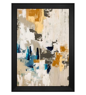 Soyut Şekiller Motifli Kanvas Tablo 80 x 110 cm Siyah Çerçeve