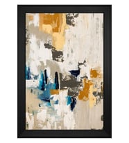 Soyut Şekiller Motifli Kanvas Tablo 80 x 110 cm Siyah Çerçeve
