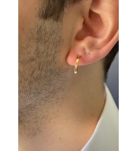 14 Ayar Altın Erkek Halka Küpe (Gold)