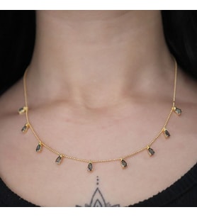925 Ayar Gold Zultanıt Taşlı Gümüş Kolye