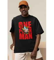 Tasarım One Punch Man Baskılı Unisex Oversize Anime Dizi Karakter Tişört