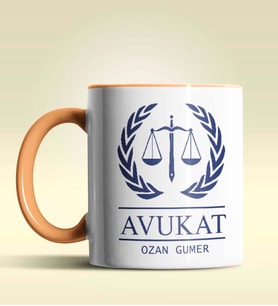Kişiye Özel Avukat 6 Tasarımlı Turuncu Kupa Bardak (Turuncu)